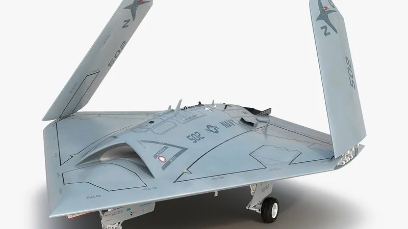 Northrop Grumman X-47B UAV Folded Wings 3D model preview