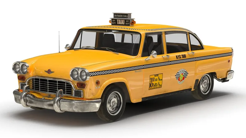 OLD NYC Checker Cab Simple Interior 3D model preview