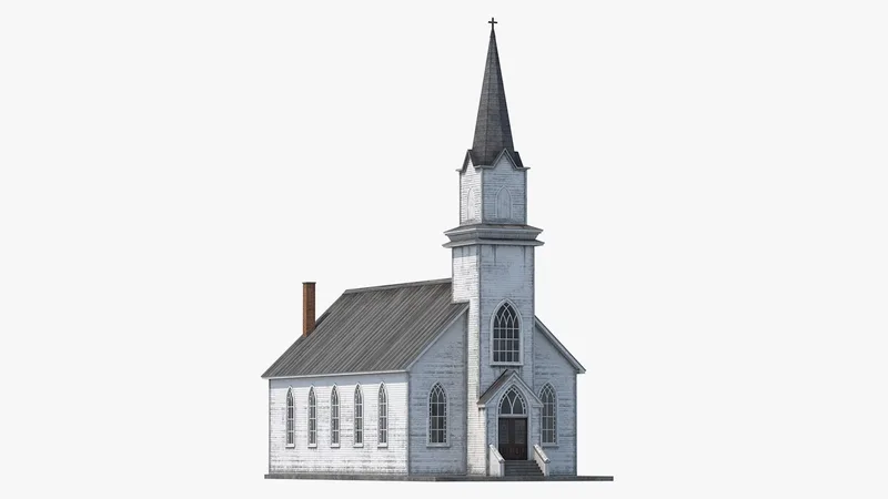 Old Wooden Church 3D model preview