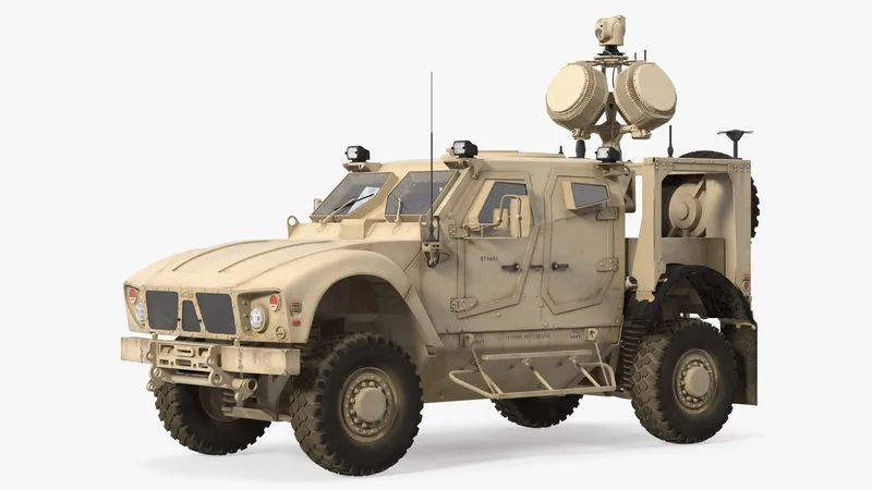 Oshkosh M-ATV with X-MADIS Anti Drone System 3D model preview