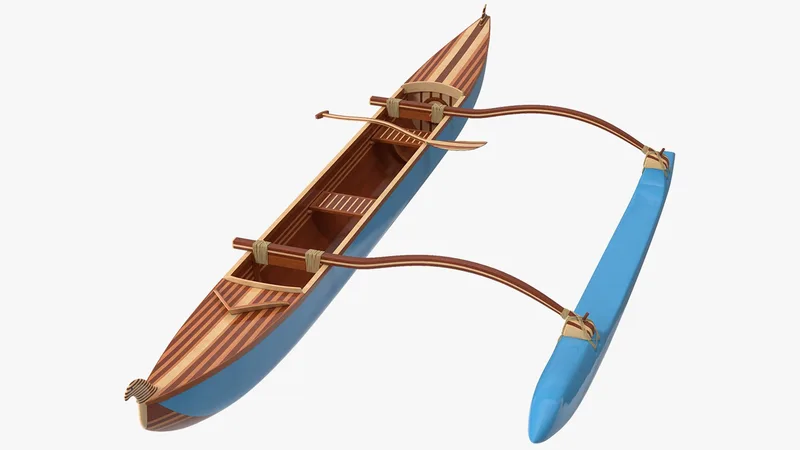 Outrigger Canoe 3D model preview