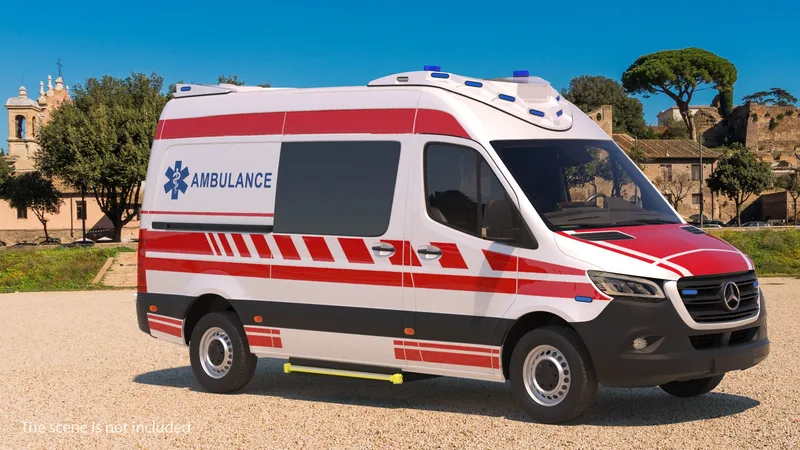 Paramedic Mercedes Benz Sprinter Ambulance with Interior 3D model preview