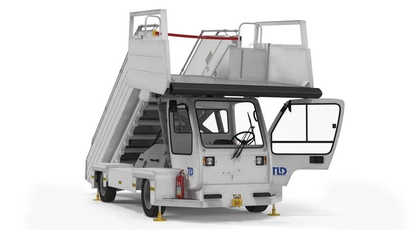 Passenger Boarding Stairs Car TLD ABS 580 Rigged 3D model preview
