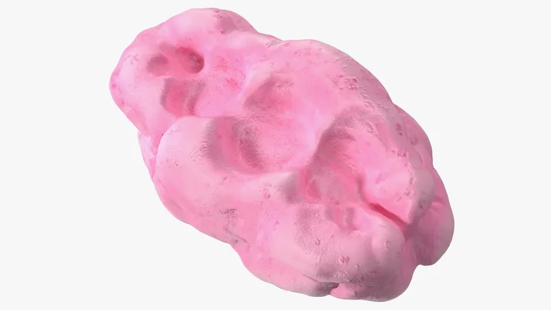 Pink Chewed Bubble Gum with Teeth Marks 3D model preview