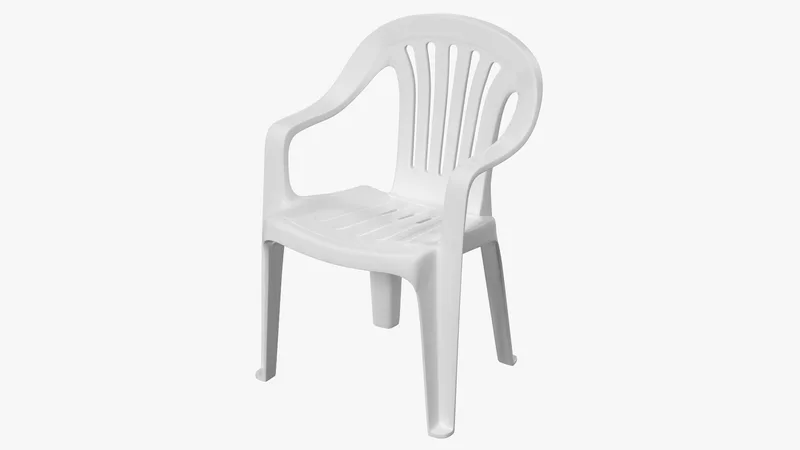Plastic Chair White 3D model preview