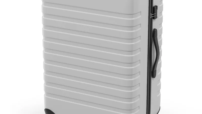 Plastic Trolley Luggage Bag White 3D model preview