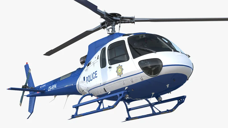 Police Helicopter Eurocopter AS-350 3D model preview