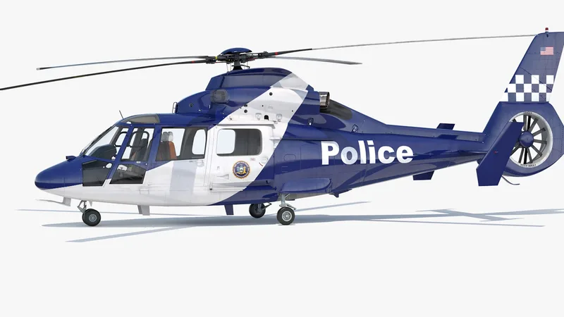 Police Helicopter Eurocopter AS 365 N2 Dauphin 3D model preview