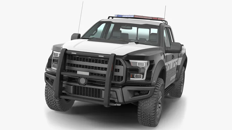Police Pickup Truck Generic Simple Interior 3D model preview