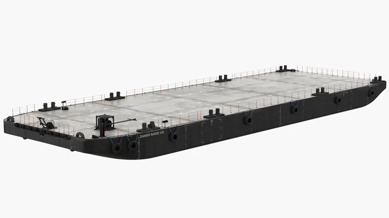 Pontoon Barge 3D model preview