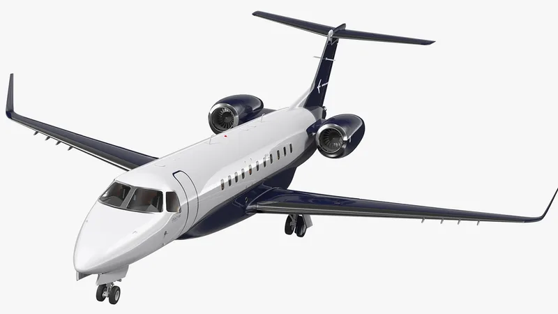 Private Jet Embraer Legacy 650E Rigged 3D model preview