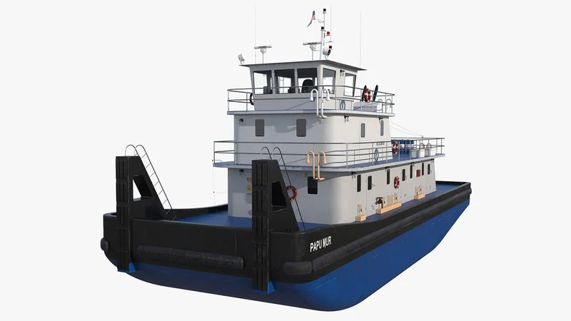 Push Boat Ship 3D model preview