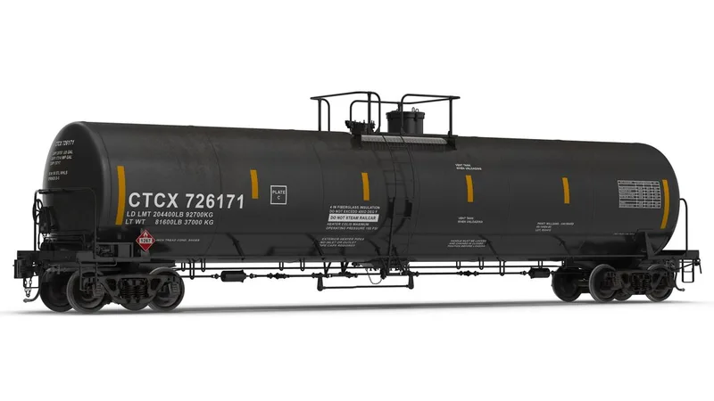Railroad Tank Car 3D model preview