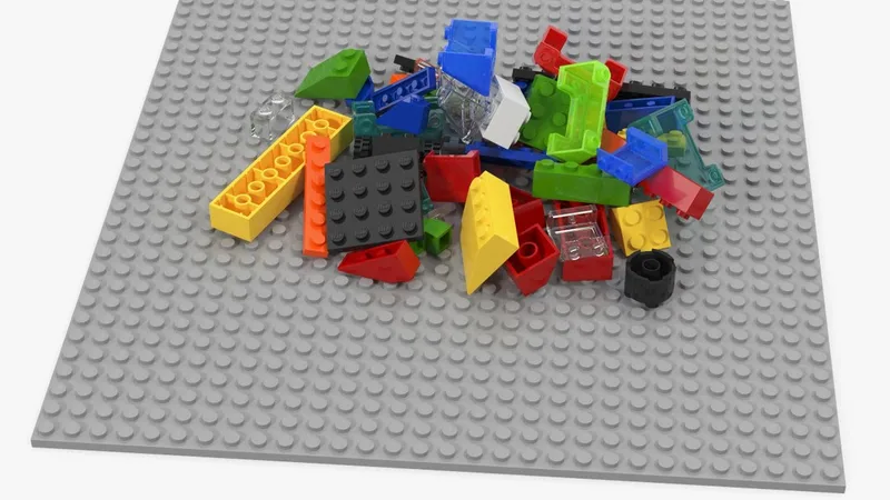 Random Lego Bricks 3D model preview