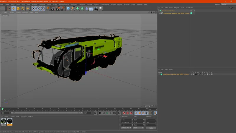Rosenbauer Panther 6x6 ARFF Vehicle 3D model preview