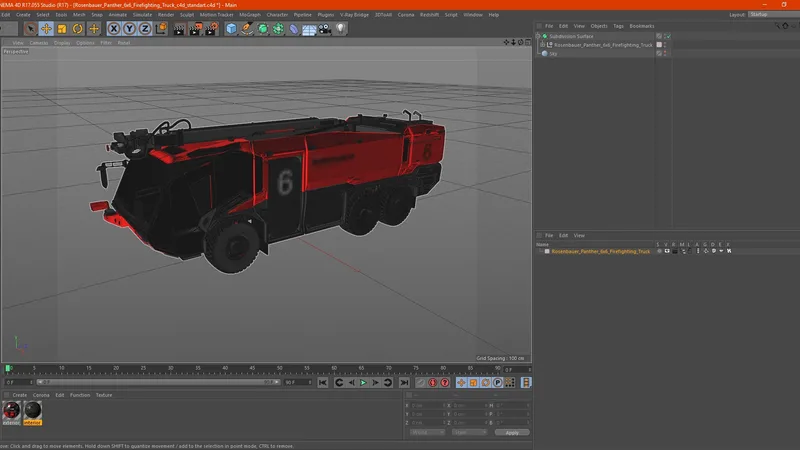 Rosenbauer Panther 6x6 Firefighting Truck 3D model preview