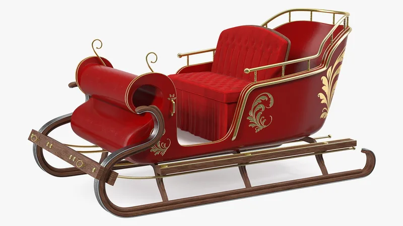 Santa Sleigh 3D model preview