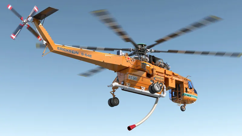 Sikorsky S-64 Skycrane Firefighting Helicopter 3D model preview