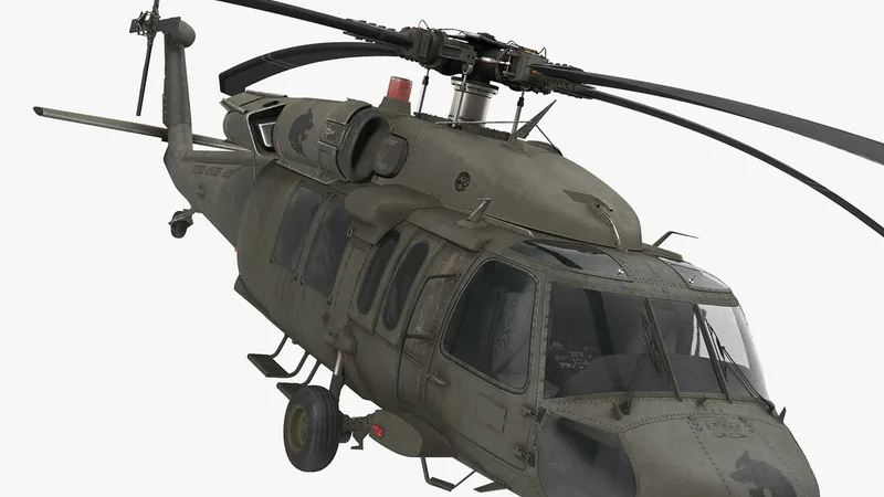 Sikorsky UH-60 Black Hawk US Military Utility Helicopter Rigged 3D model preview