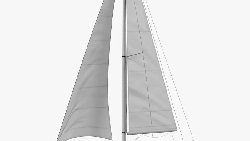 Small Sailing Yacht 3D model preview