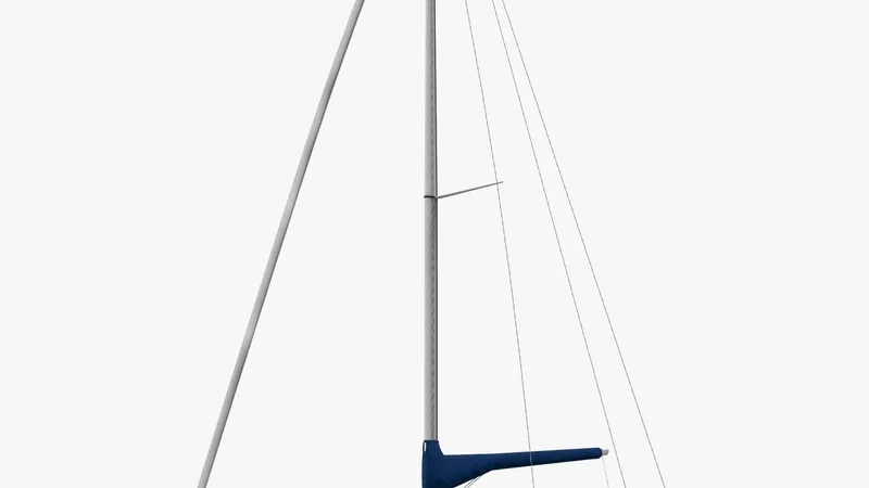 Small Sailing Yacht 2 Sail Down 3D model preview