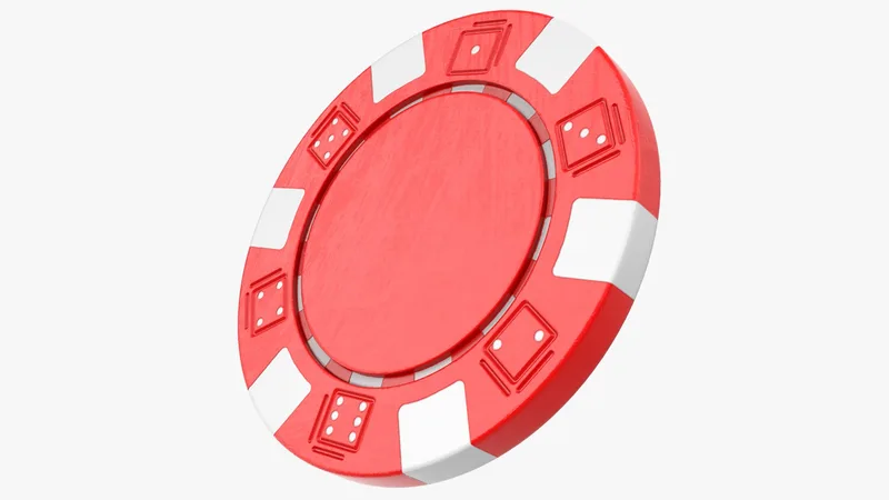 Striped Dice Poker Chip 3D model preview
