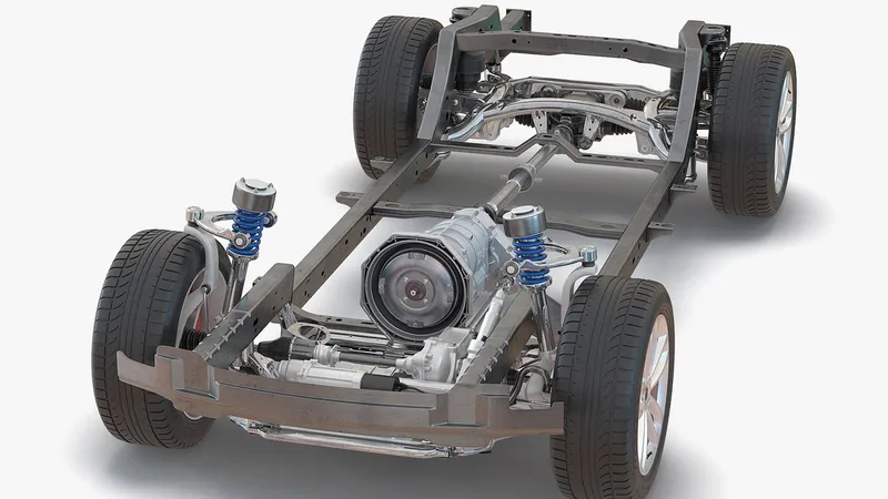 SUV Chassis Frame 3 3D model preview