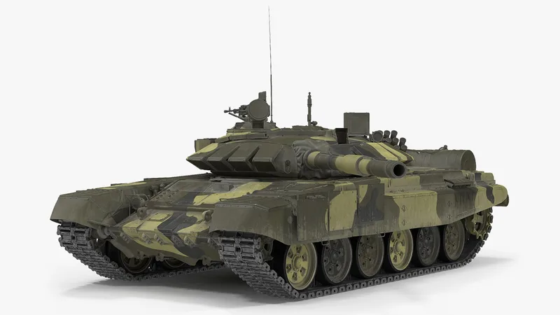 T72 Main Battle Tank Camo Rigged 3D model preview