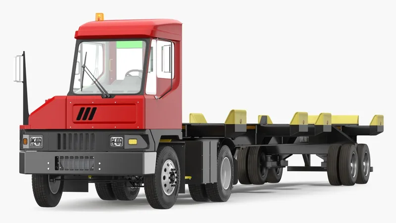 Terminal Tractor with Semi Trailer 3D model preview