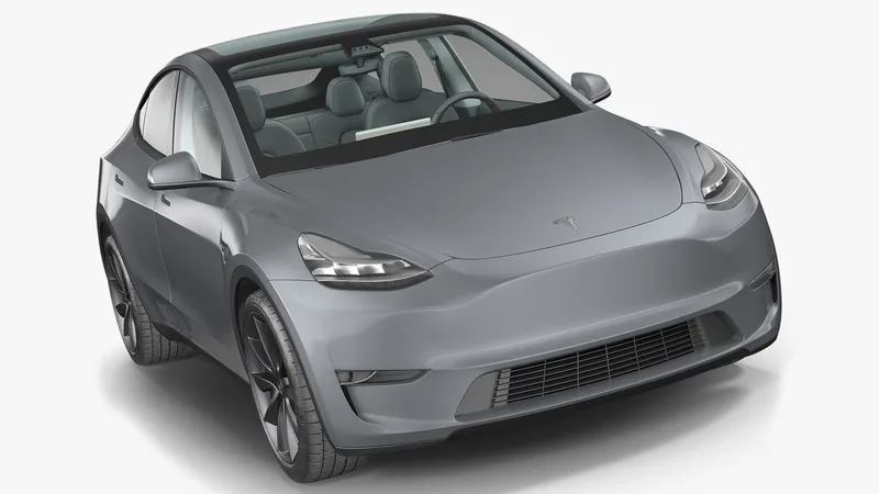 Tesla Model Y Silver 3D Model 3D model preview