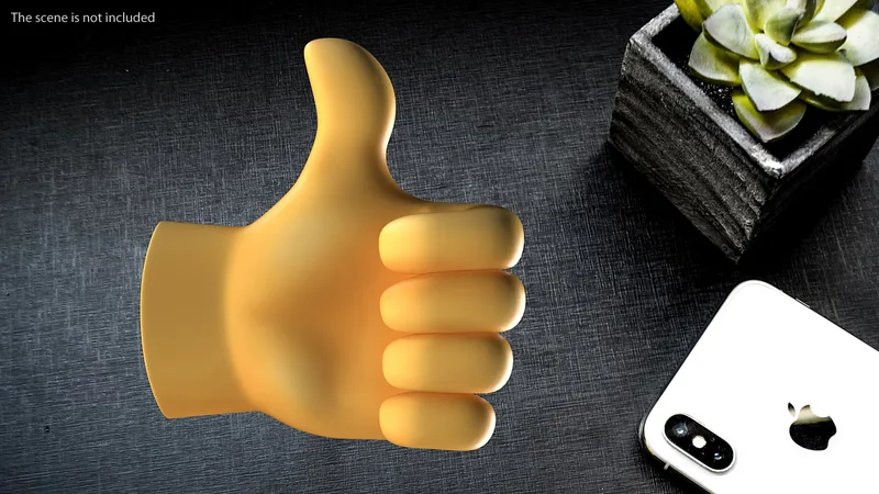 Thumbs Up Gesture Emoji 3D model preview