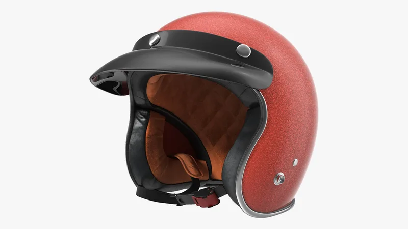 TORC Route 66 Motorcycle Helmet Solid Color 3D model preview