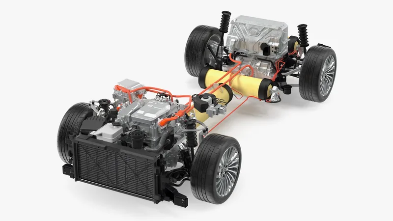 Toyota Mirai Hydrogen Fuel Cell System 3D model preview