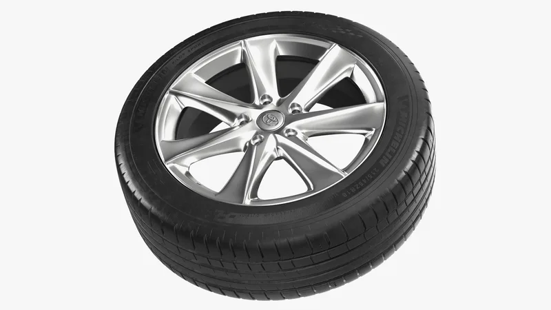 Toyota Silver Car Wheel Rim Carrying Michelin Tire 3D model preview