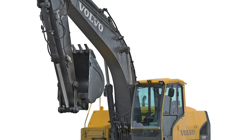 Tracked Excavator Volvo EC144D Rigged 3D model preview