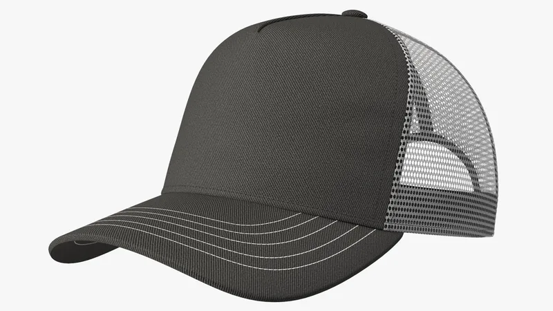 Trucker Hat Grey 3D model preview