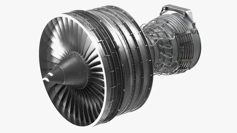 Turbofan Aircraft Engine 3D model preview