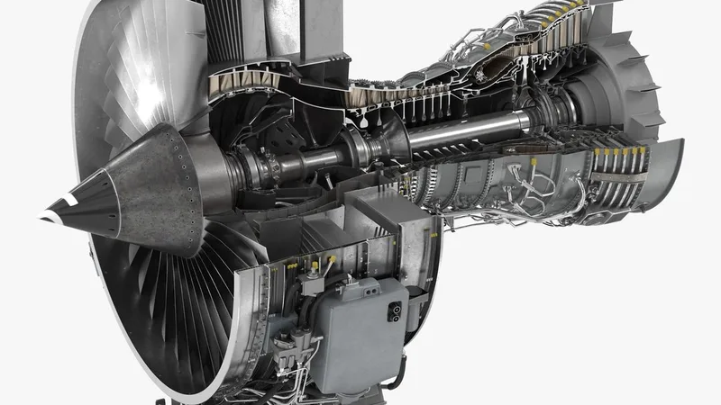Turbofan Aircraft Engine CFM International CFM56 Sectioned 3D model preview