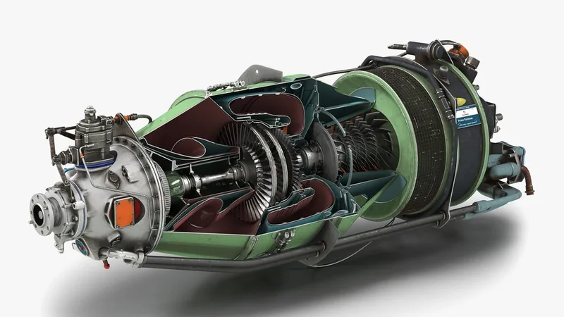Turboprop Aircraft Engine Canada PT6 Sectioned 3D model preview