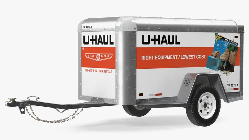 U-Haul 4x8 Cargo Trailer 3D model preview