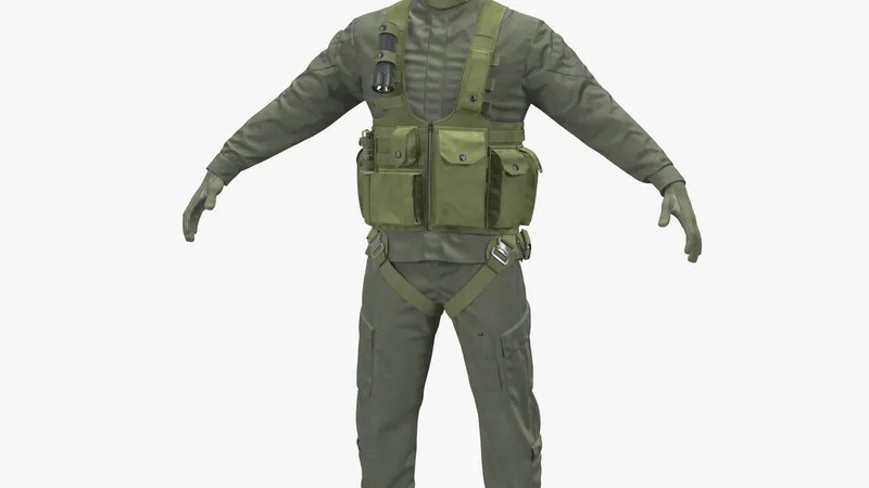 US Helicopter Pilot Uniform 3D model preview