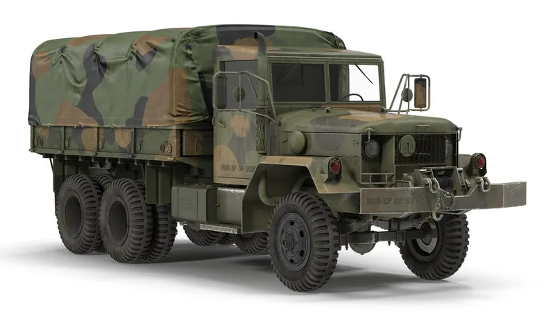 US Military Cargo Truck m35a2 Camo 3D model preview