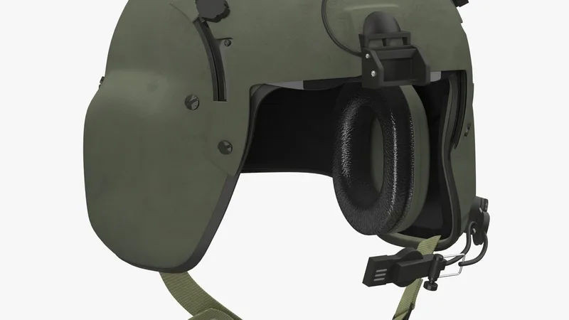US Military Helicopter Pilot Helmet 3D model preview