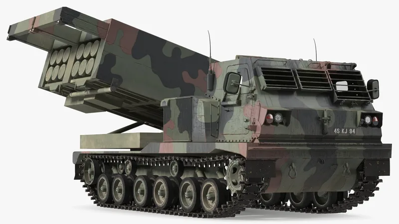 US Multiple Rocket Launcher M270 MLRS Camo 3D model preview