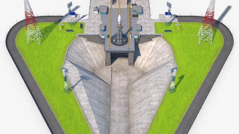 Vostochny Cosmodrome Spaceport with Soyuz 2 Orbital Vehicle 3D model preview
