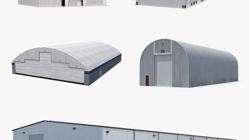 Warehouse and Hangars Collection 3D model preview