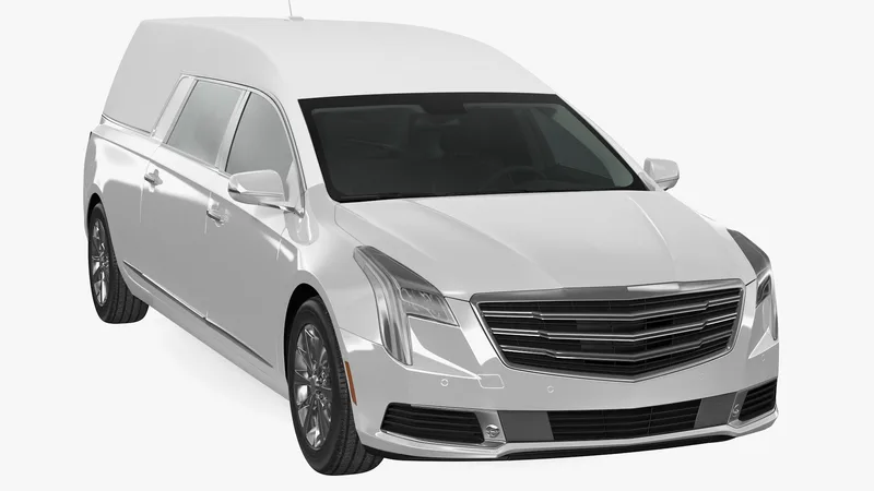 White Luxury Hearse Car Generic 3D model preview