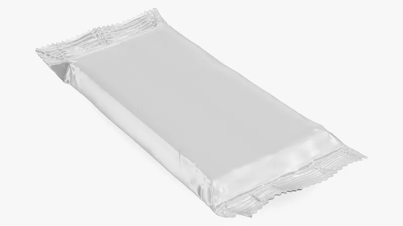 White Paper Wide Chocolate Bar 3D model preview