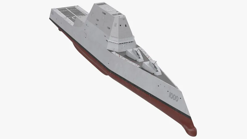 Zumwalt Class Destroyer US Stealth Ship 3D model preview
